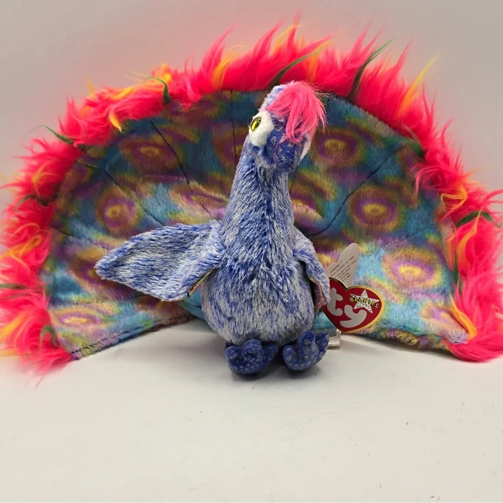 Ty Beanie Babies Flashy Peacock Plush Beanbag Retired Vintage 2000 MPN 04339